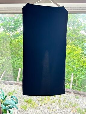 🖤Coastal Quiet Luxury Zara Black Maxi Pencil Skirt Slit Bamboo S